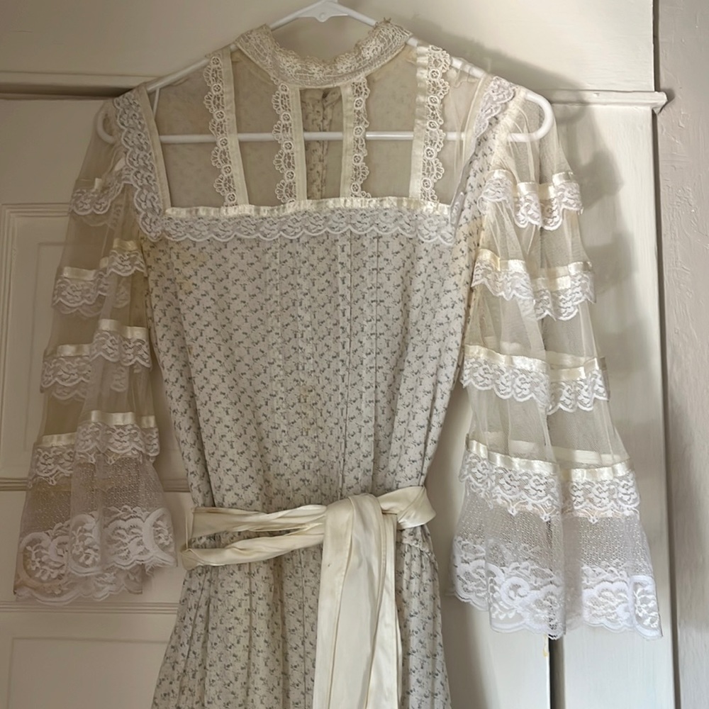 Handmade prairie dress blue flower